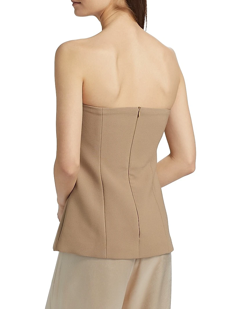 Liz Distressed-Seam Bustier Top