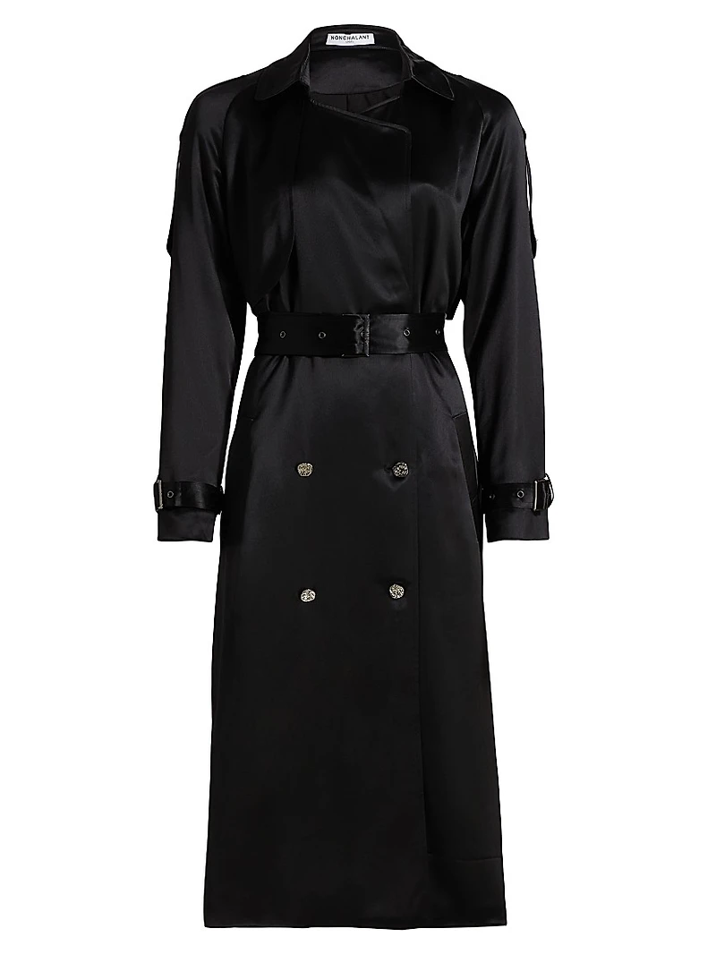 Violet Double-Breasted Trench Coat