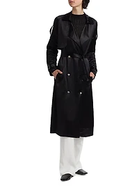 Violet Double-Breasted Trench Coat