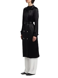 Violet Double-Breasted Trench Coat