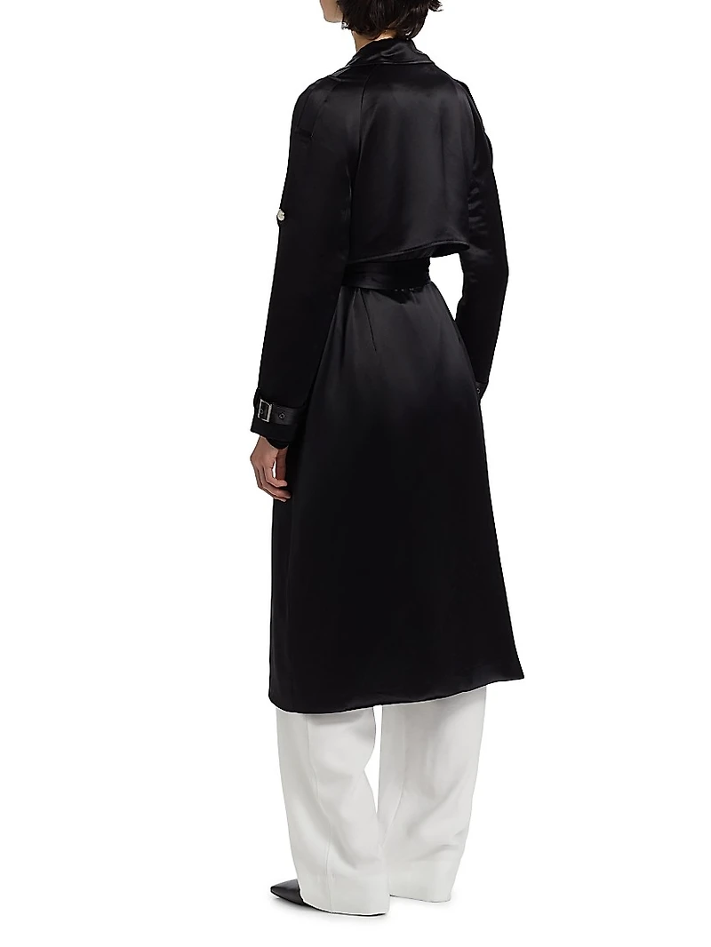 Violet Double-Breasted Trench Coat