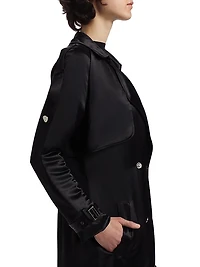 Violet Double-Breasted Trench Coat