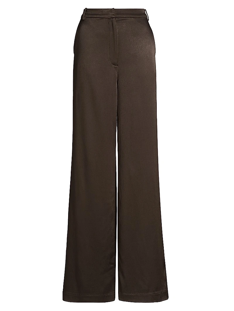 Pauline Satin Wide-Leg Pants