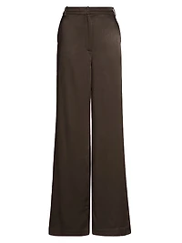 Pauline Satin Wide-Leg Pants