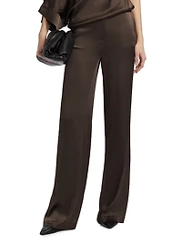 Pauline Satin Wide-Leg Pants