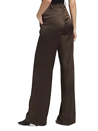 Pauline Satin Wide-Leg Pants