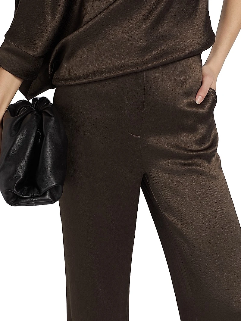 Pauline Satin Wide-Leg Pants