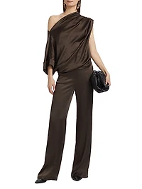Pauline Satin Wide-Leg Pants