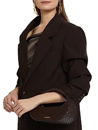 Roma Ruched-Sleeve Single-Breasted Blazer