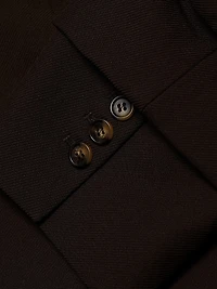 Roma Ruched-Sleeve Single-Breasted Blazer