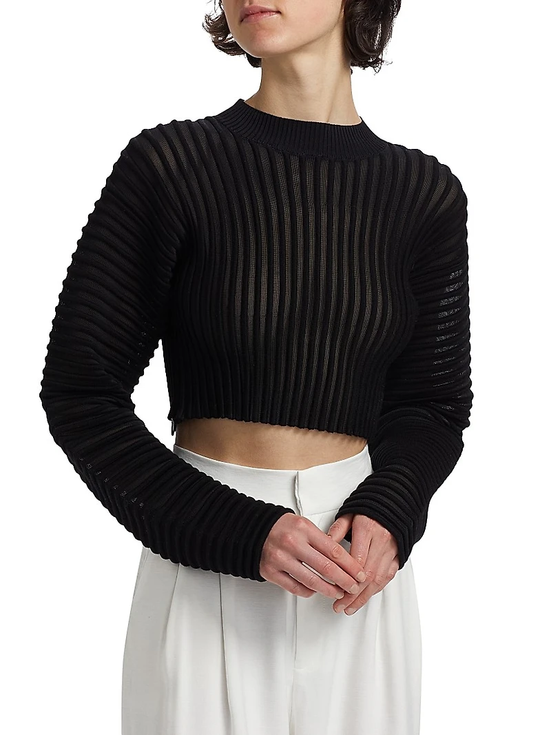 Nomi Wool-Blend Crop Sweater