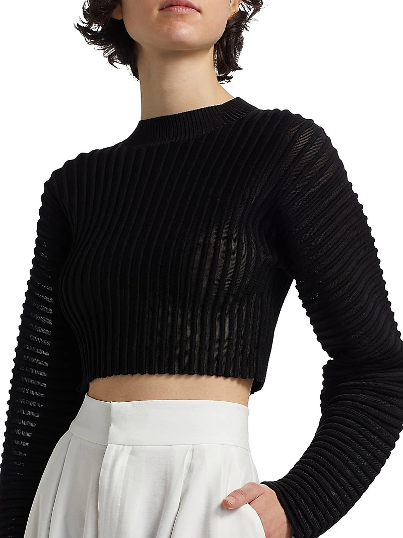 Nomi Wool-Blend Crop Sweater