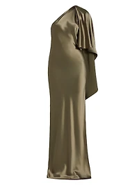 Lovell One-Shoulder Satin Gown