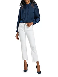 The Esperanza Lace-Trimmed Satin Blouse