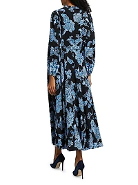 Floral Pleated Maxi Dress