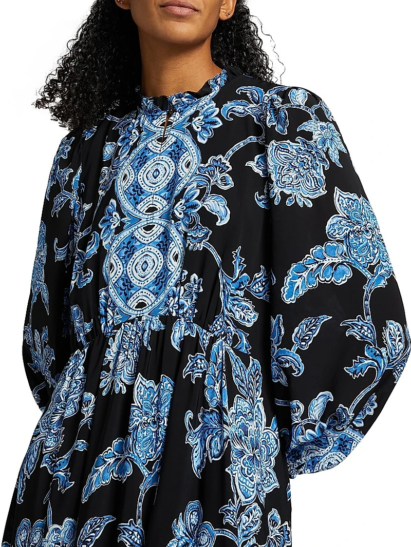 Floral Pleated Maxi Dress