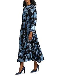 Floral Pleated Maxi Dress