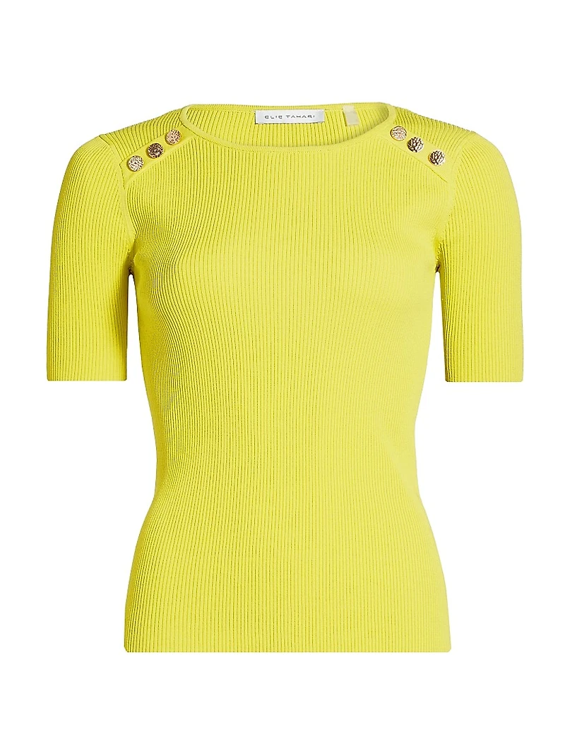 The Gemma Button-Shoulder Sweater Top