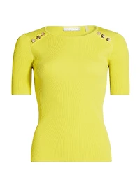 The Gemma Button-Shoulder Sweater Top