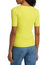 The Gemma Button-Shoulder Sweater Top