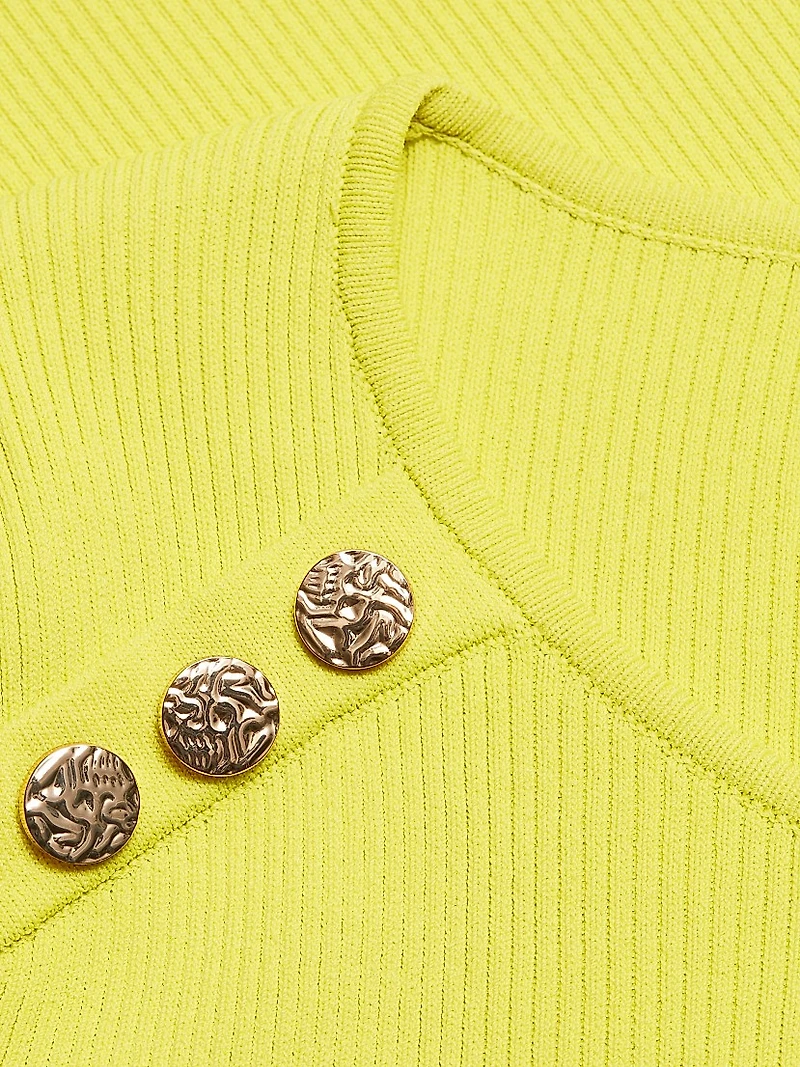 The Gemma Button-Shoulder Sweater Top