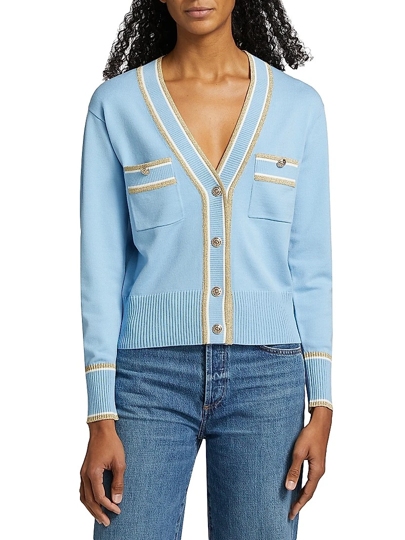 The Kiva Striped V-Neck Cardigan