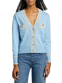 The Kiva Striped V-Neck Cardigan