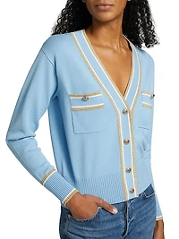 The Kiva Striped V-Neck Cardigan