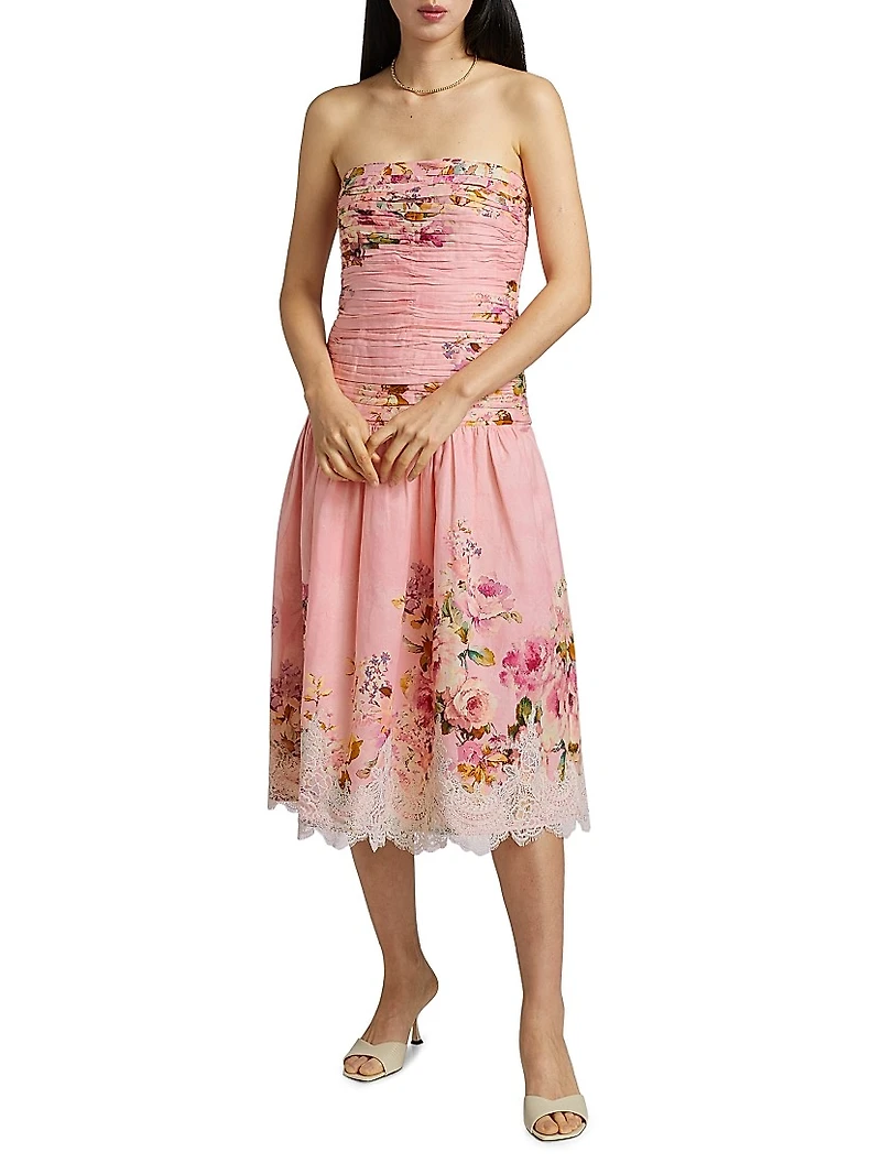 Niva Floral Ruched Cocktail Dress