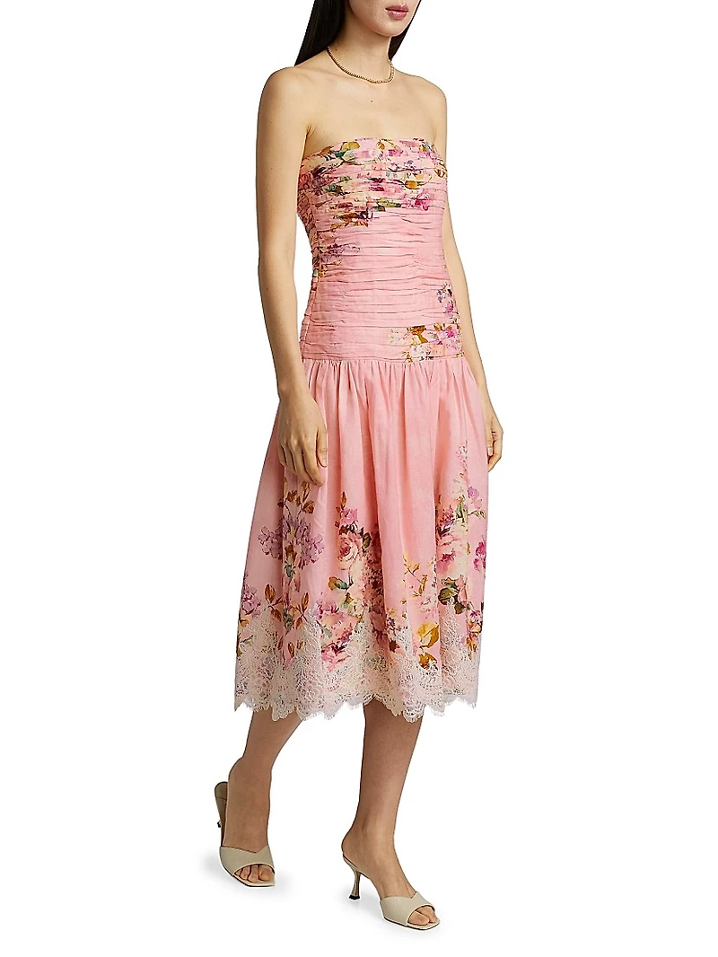 Niva Floral Ruched Cocktail Dress