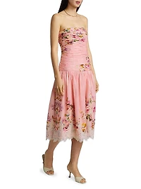 Niva Floral Ruched Cocktail Dress