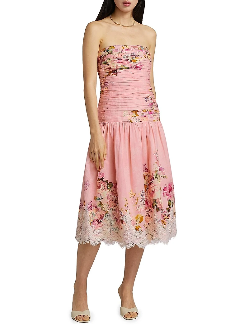 Niva Floral Ruched Cocktail Dress