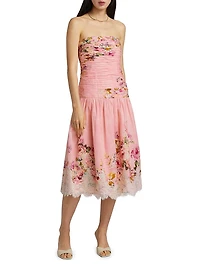 Niva Floral Ruched Cocktail Dress