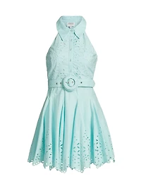 Adya Eyelet Cotton Belted Minidress