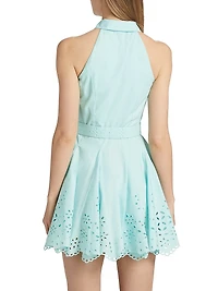 Adya Eyelet Cotton Belted Minidress