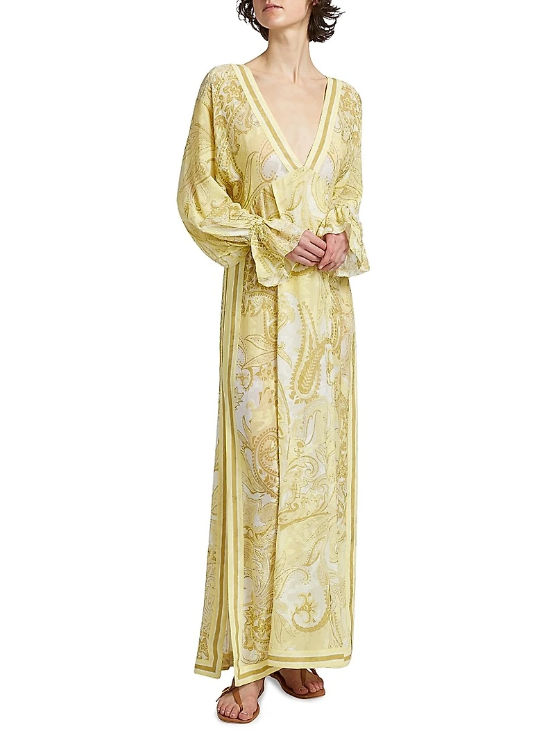 Fiza Paisley Jacquard Kaftan