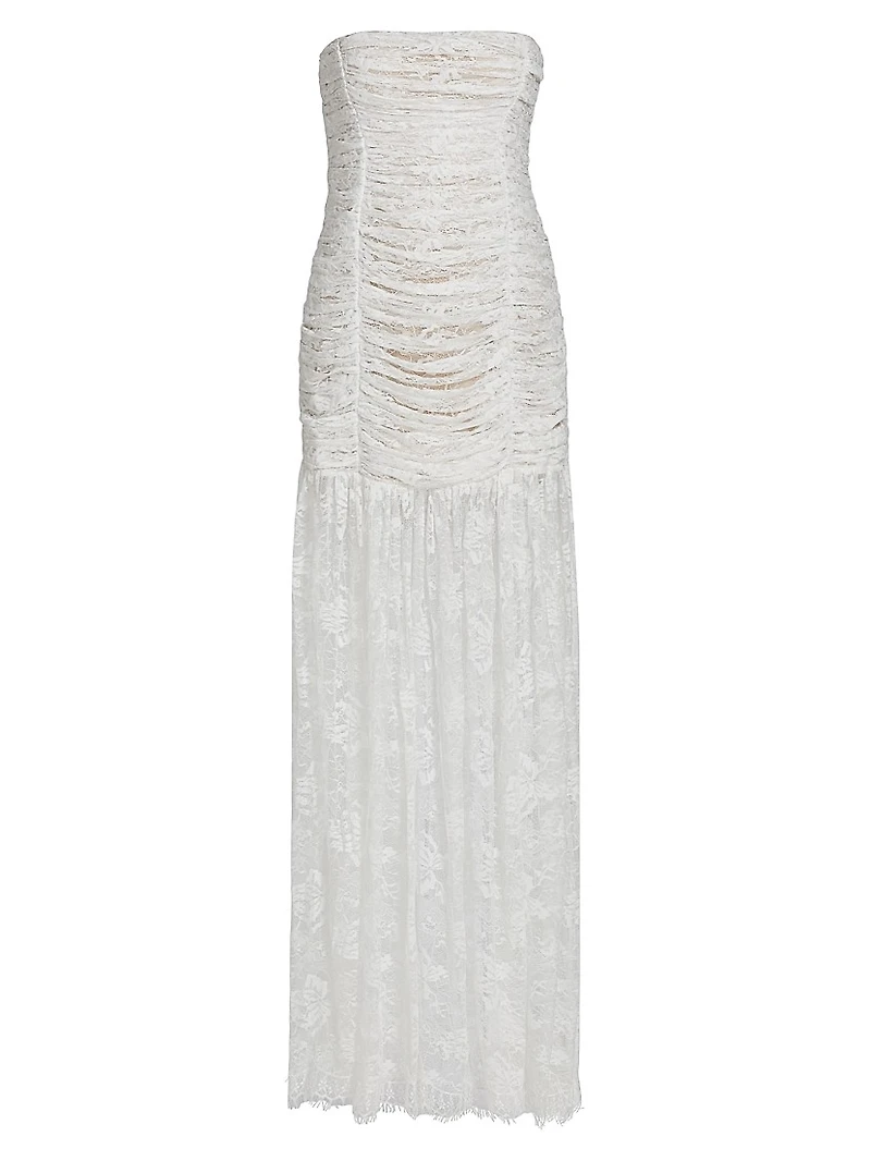 Adra Ruched Lace Gown