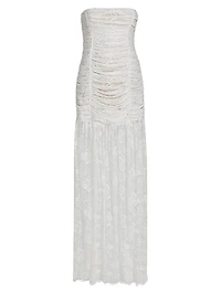 Adra Ruched Lace Gown