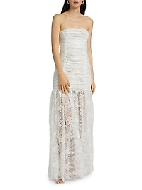 Adra Ruched Lace Gown