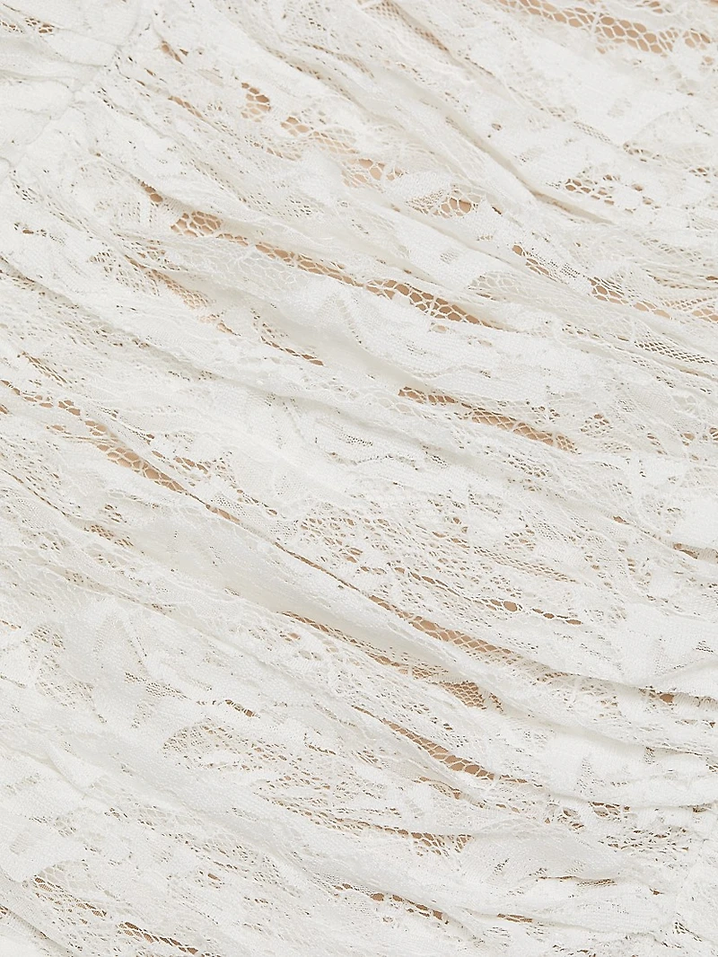 Adra Ruched Lace Gown