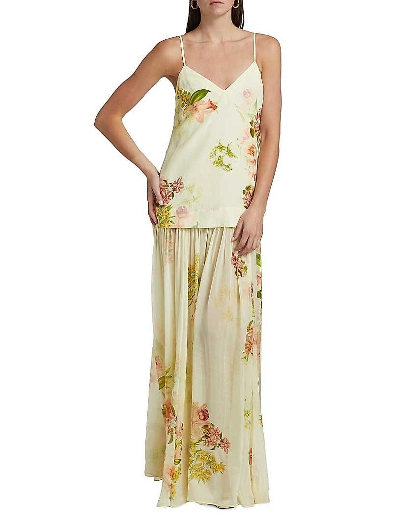 Aiva Floral Layered Maxi Dress