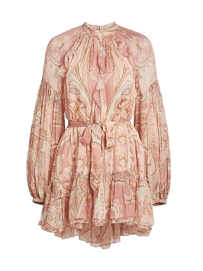 Fiza Ruffle Tie-Waist Minidress