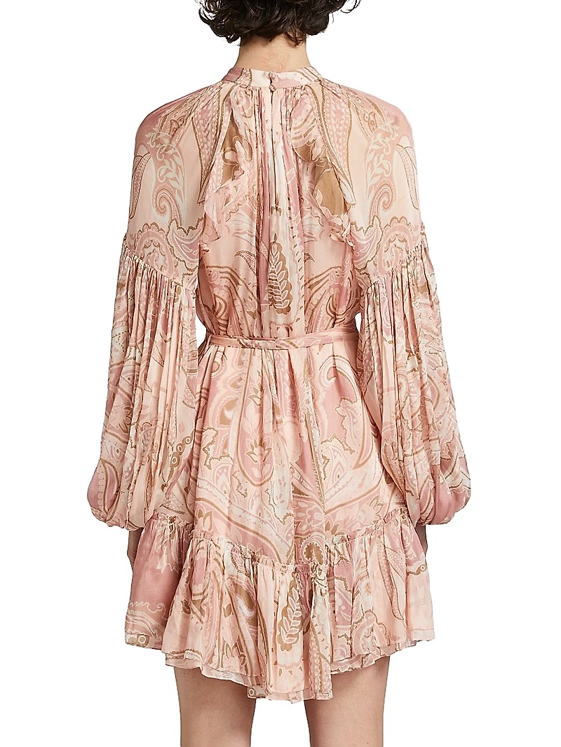 Fiza Ruffle Tie-Waist Minidress