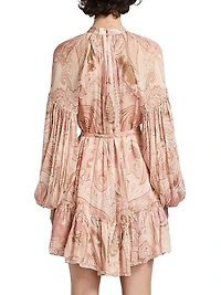 Fiza Ruffle Tie-Waist Minidress