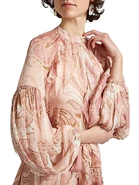 Fiza Ruffle Tie-Waist Minidress