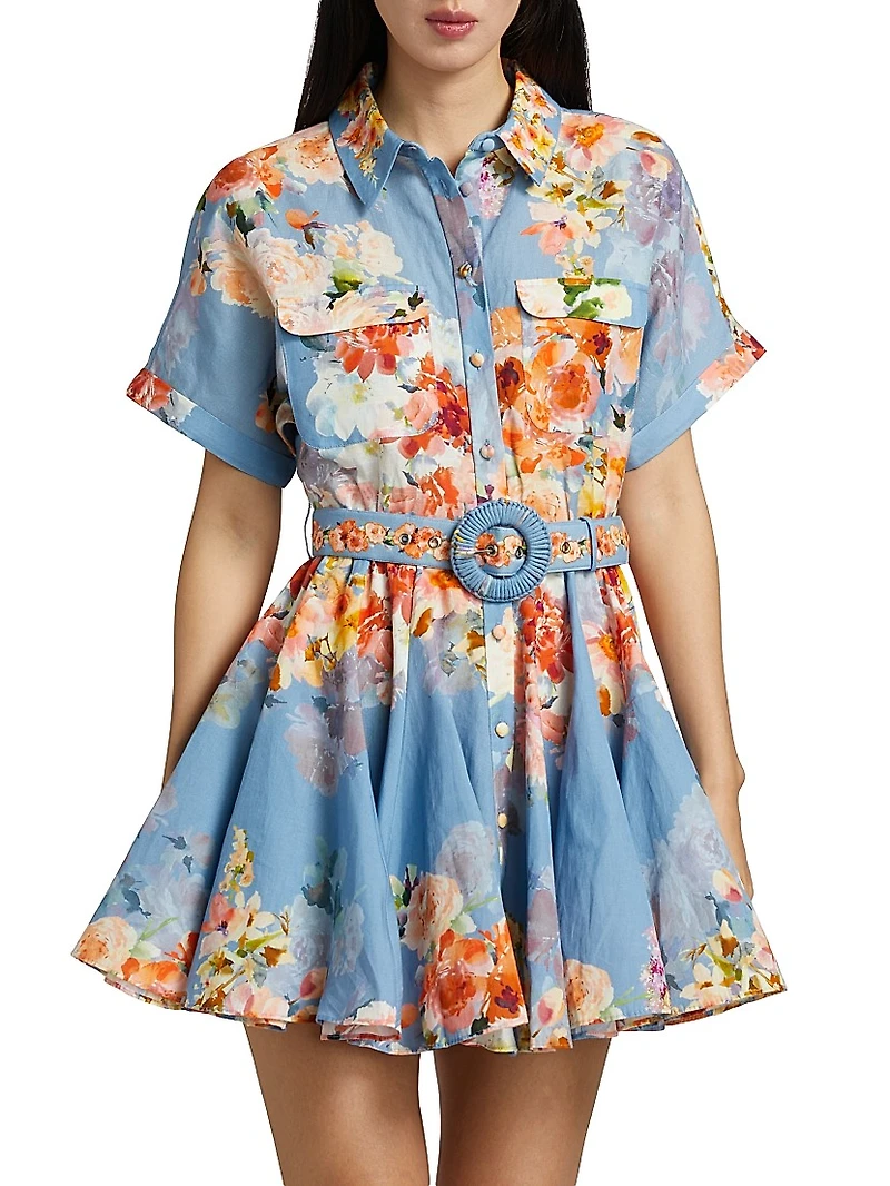 Saba Floral Belted Shirtdress