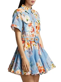 Saba Floral Belted Shirtdress