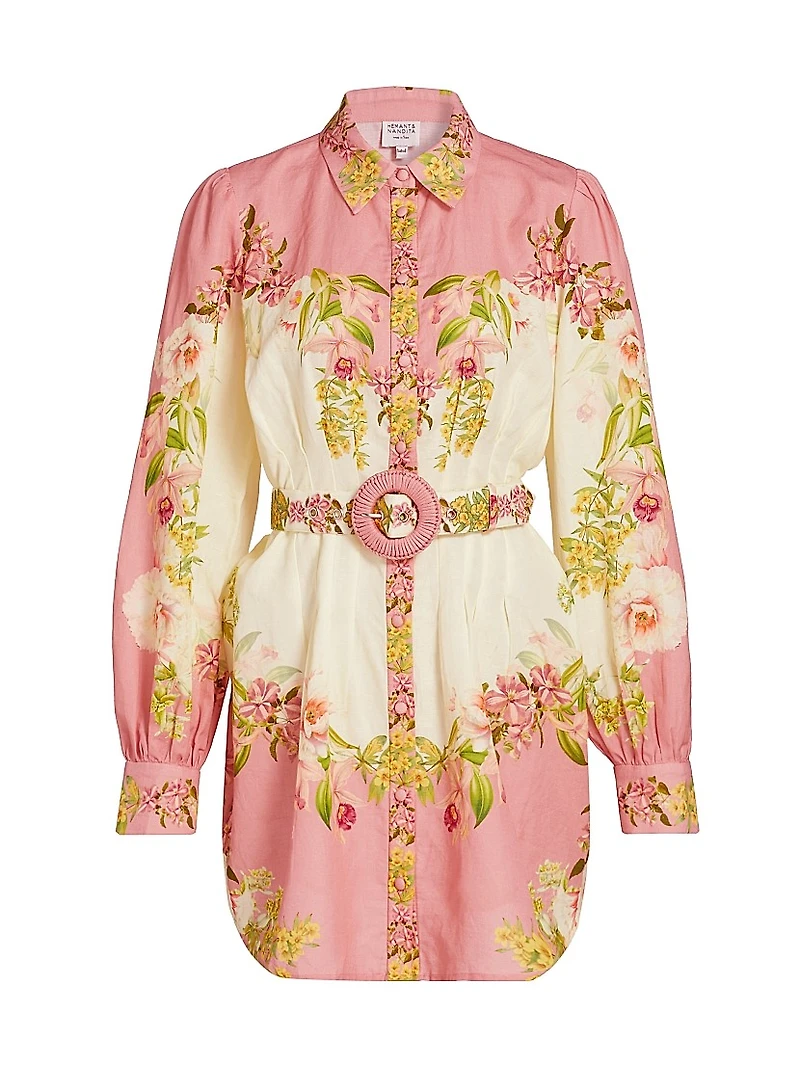 Aiva Belted Short Shirtdress