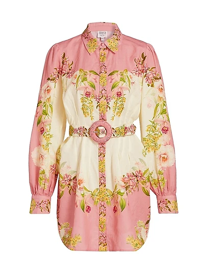 Aiva Belted Short Shirtdress