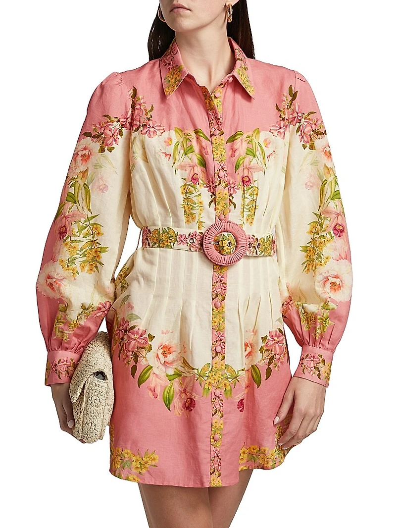 Aiva Belted Short Shirtdress
